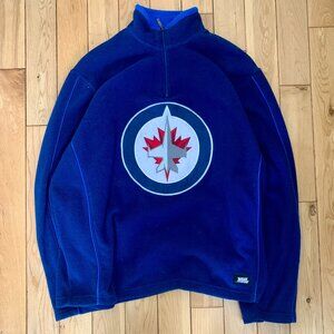 Y2K NHL Winnipeg Jets Quarter Zip Fleece Men's Large Thick Hockey Pullover
